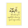 Sage Wisdom Haiku With Sparrow on Enhanced Matte Paper Poster - Framed