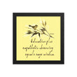 Sage Wisdom Haiku With Sparrow on Enhanced Matte Paper Poster - Framed
