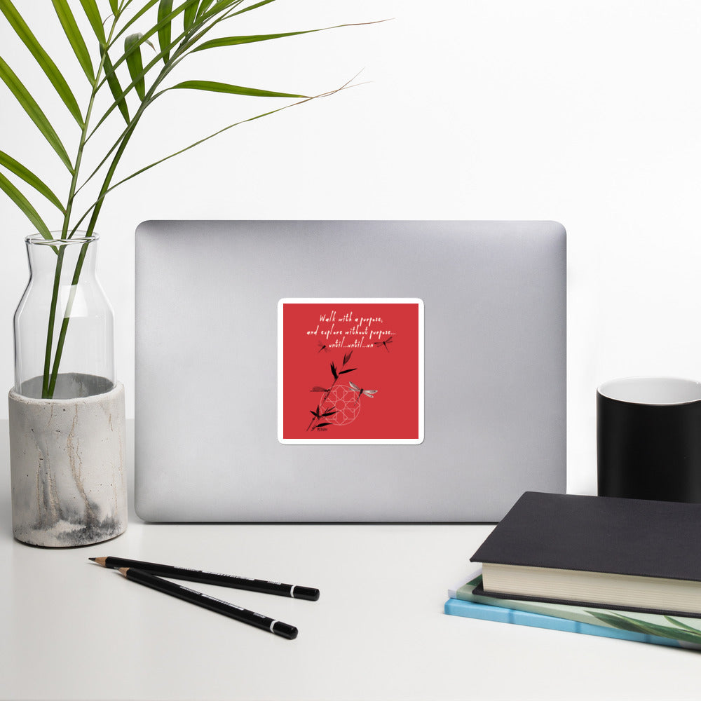 Walk With A Purpose Haiku With Dragonfly on Stickers