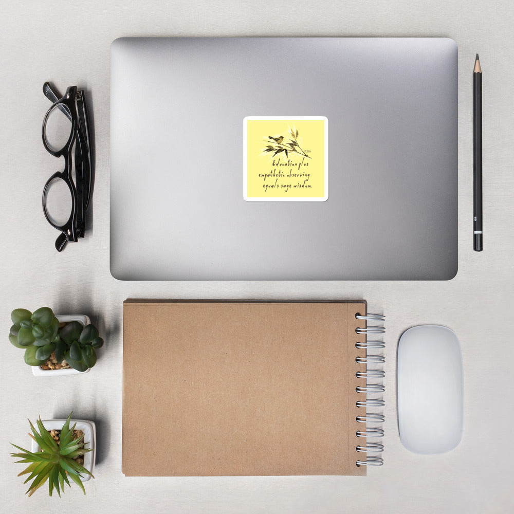 Sage Wisdom Haiku With Sparrow on Stickers