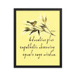 Sage Wisdom Haiku With Sparrow on Premium Luster Photo Paper Poster - Framed