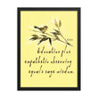Sage Wisdom Haiku With Sparrow on Enhanced Matte Paper Poster - Framed