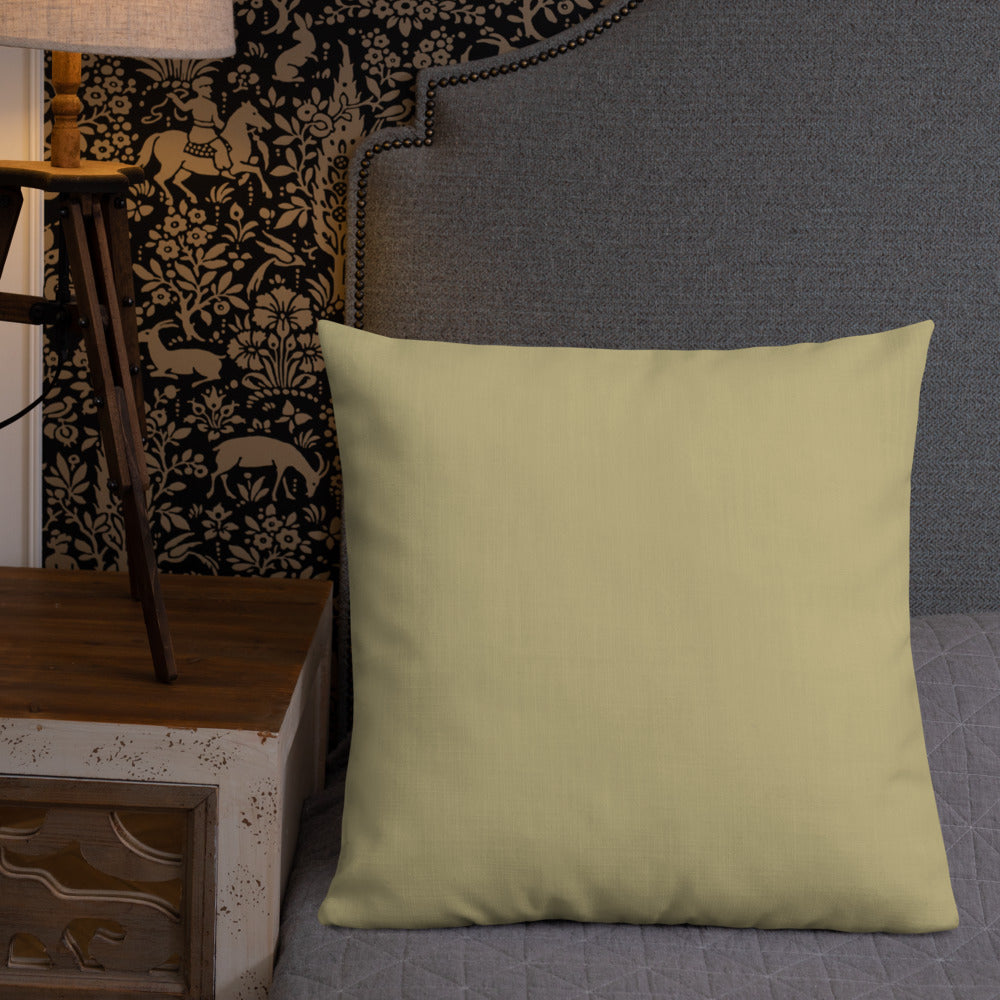 Matsuo Basho Haiku With Bonsai on Premium Pillow