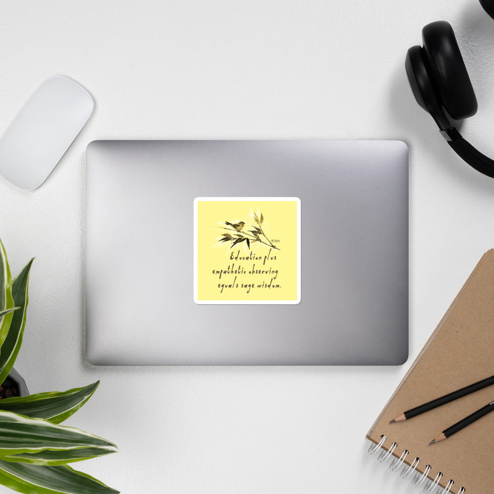 Sage Wisdom Haiku With Sparrow on Stickers