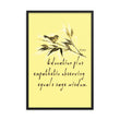 Sage Wisdom Haiku With Sparrow on Premium Luster Photo Paper Poster - Framed