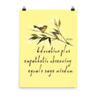 Sage Wisdom Haiku With Sparrow on Premium Luster Photo Paper Poster