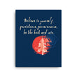 Believe To Win Haiku With Sun Tree on Canvas Print