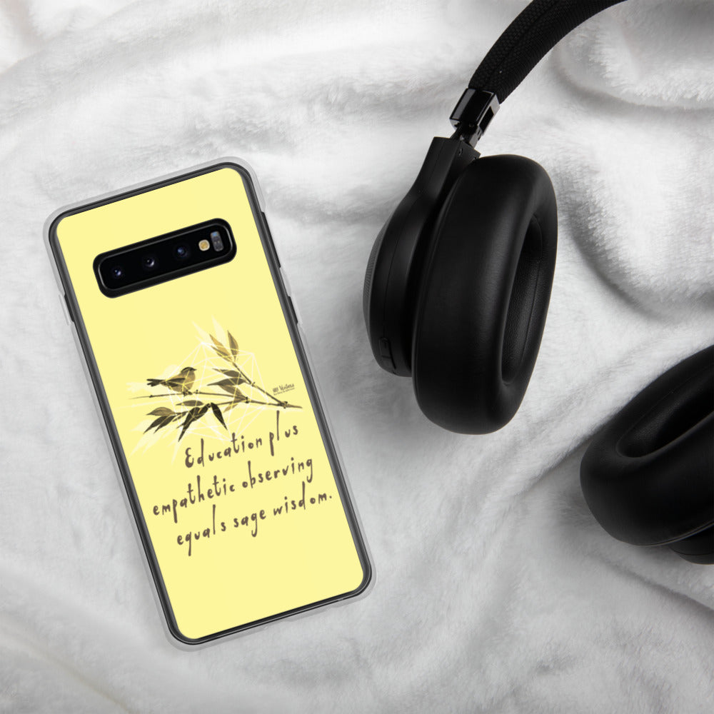 Sage Wisdom Haiku With Sparrow on Samsung Phone Case