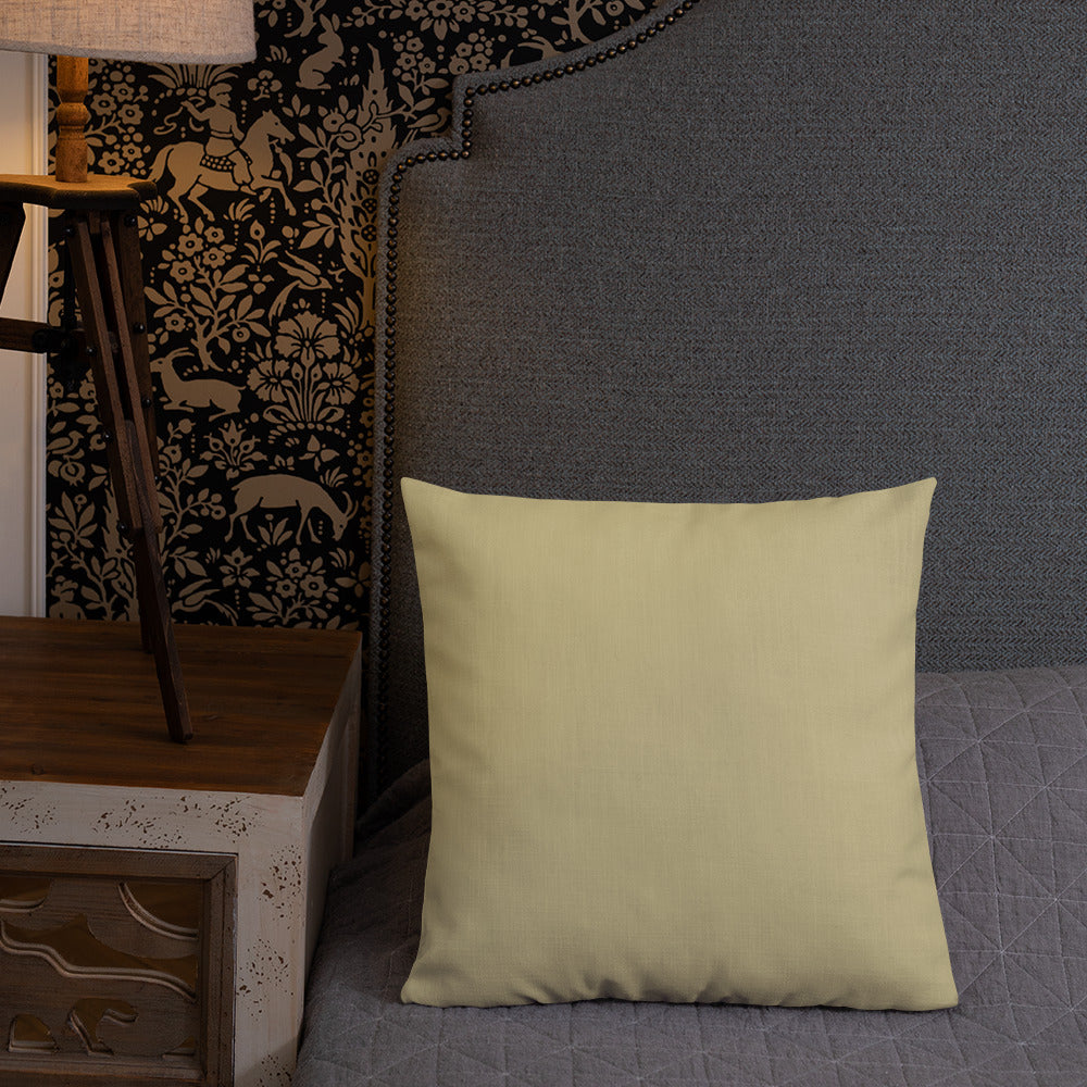 Matsuo Basho Haiku With Bonsai on Premium Pillow