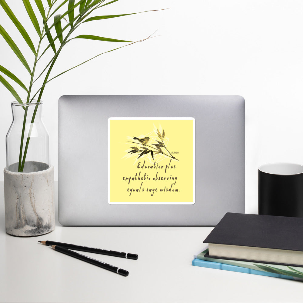 Sage Wisdom Haiku With Sparrow on Stickers