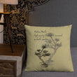 Matsuo Basho Haiku With Bonsai on Premium Pillow