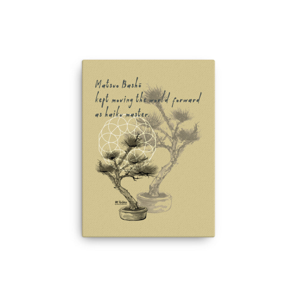 Matsuo Basho Haiku With Bonsai on Canvas Print