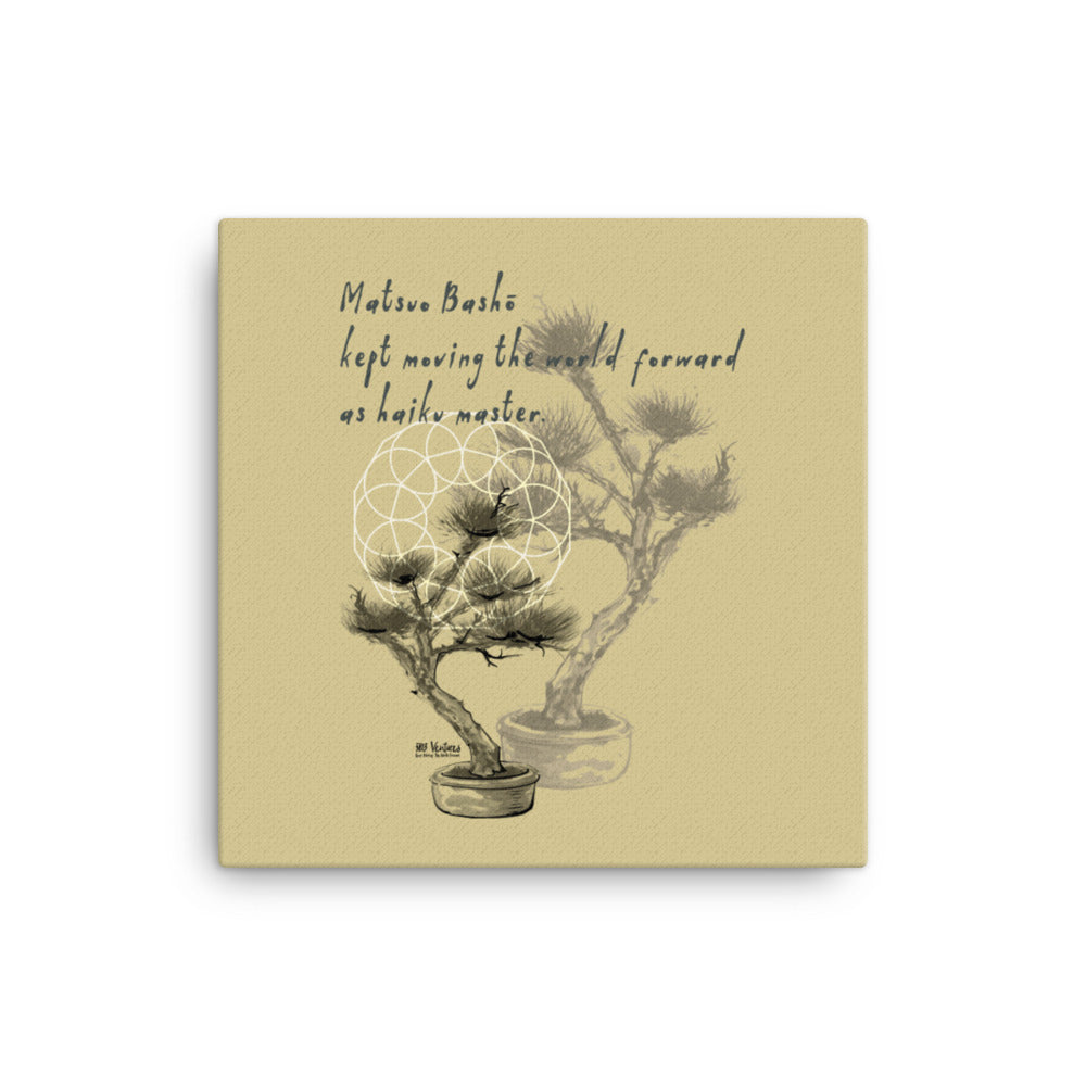 Matsuo Basho Haiku With Bonsai on Canvas Print