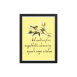 Sage Wisdom Haiku With Sparrow on Premium Luster Photo Paper Poster - Framed