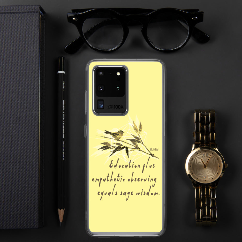 Sage Wisdom Haiku With Sparrow on Samsung Phone Case