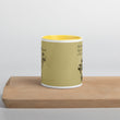 Matsuo Basho Haiku With Bonsai on Ceramic Mug with Color Inside