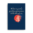 Believe To Win Haiku With Sun Tree on Canvas Print