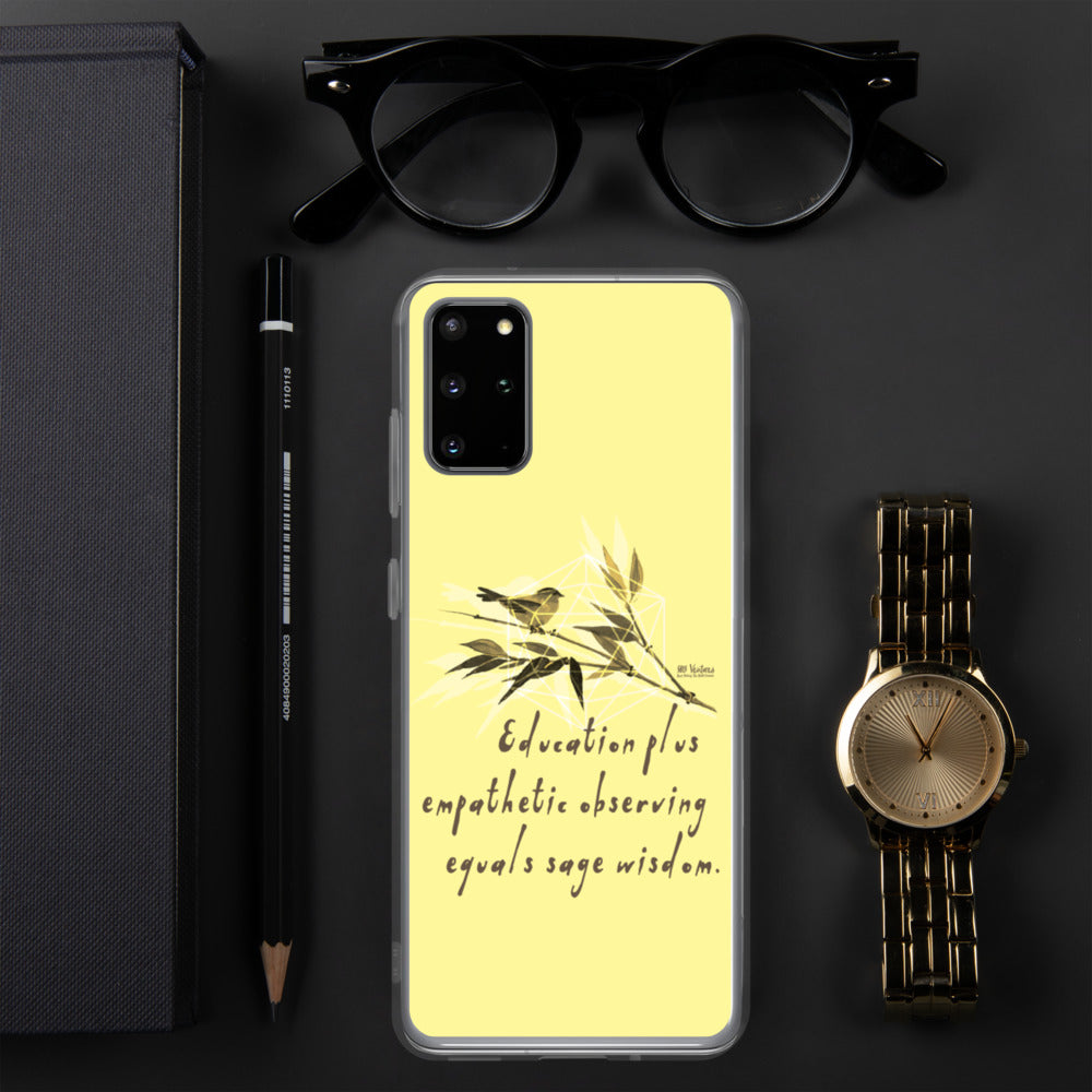 Sage Wisdom Haiku With Sparrow on Samsung Phone Case