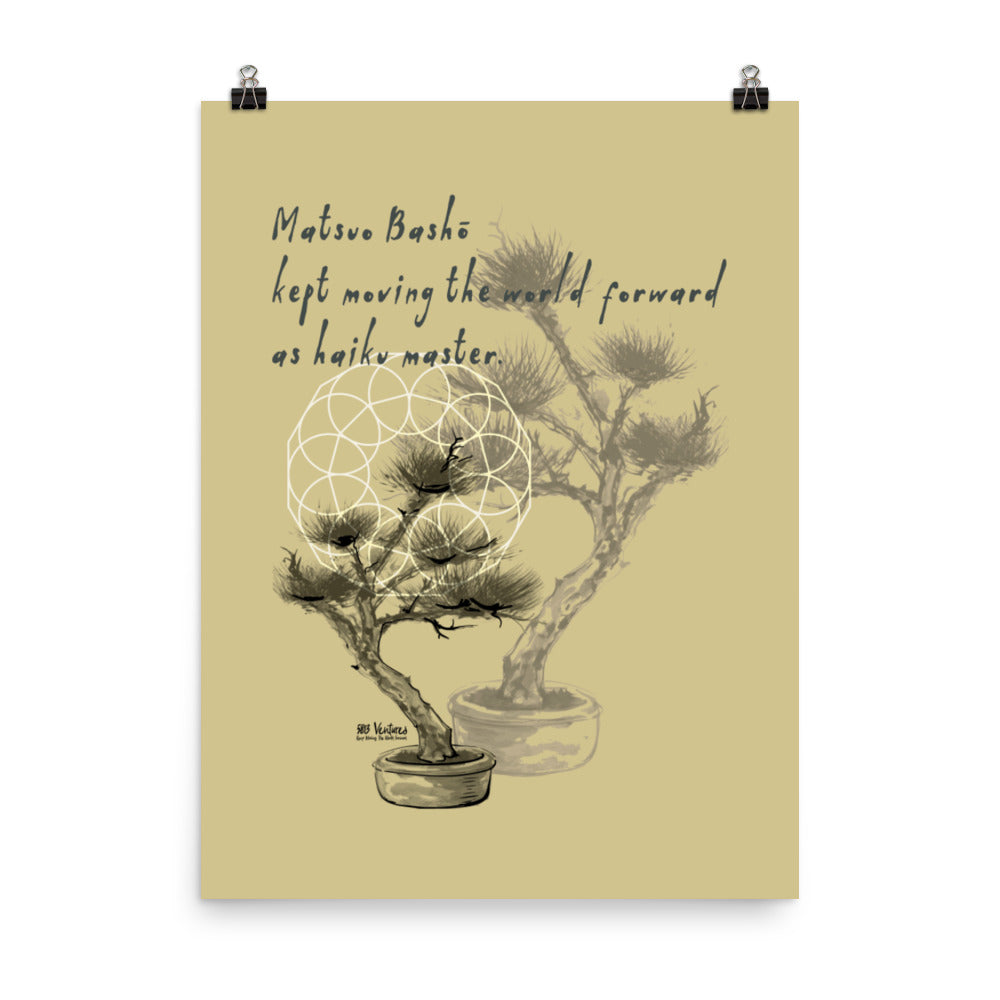 Matsuo Basho Haiku With Bonsai on Enhanced Matte Paper Poster
