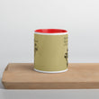 Matsuo Basho Haiku With Bonsai on Ceramic Mug with Color Inside
