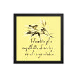 Sage Wisdom Haiku With Sparrow on Premium Luster Photo Paper Poster - Framed