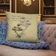Matsuo Basho Haiku With Bonsai on Basic Pillow