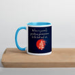 Believe To Win Haiku With Sun Tree on Ceramic Mug with Color Inside