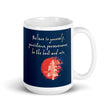 Believe To Win Haiku With Sun Tree on Glossy Ceramic Mug