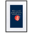 Believe To Win Haiku With Sun Tree on Matte Paper Poster With Mat - Framed