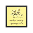 Sage Wisdom Haiku With Sparrow on Premium Luster Photo Paper Poster - Framed