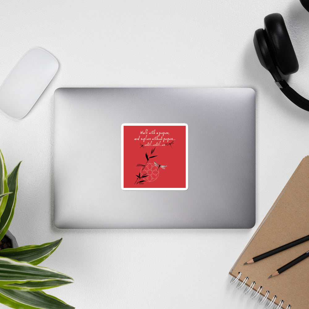 Walk With A Purpose Haiku With Dragonfly on Stickers