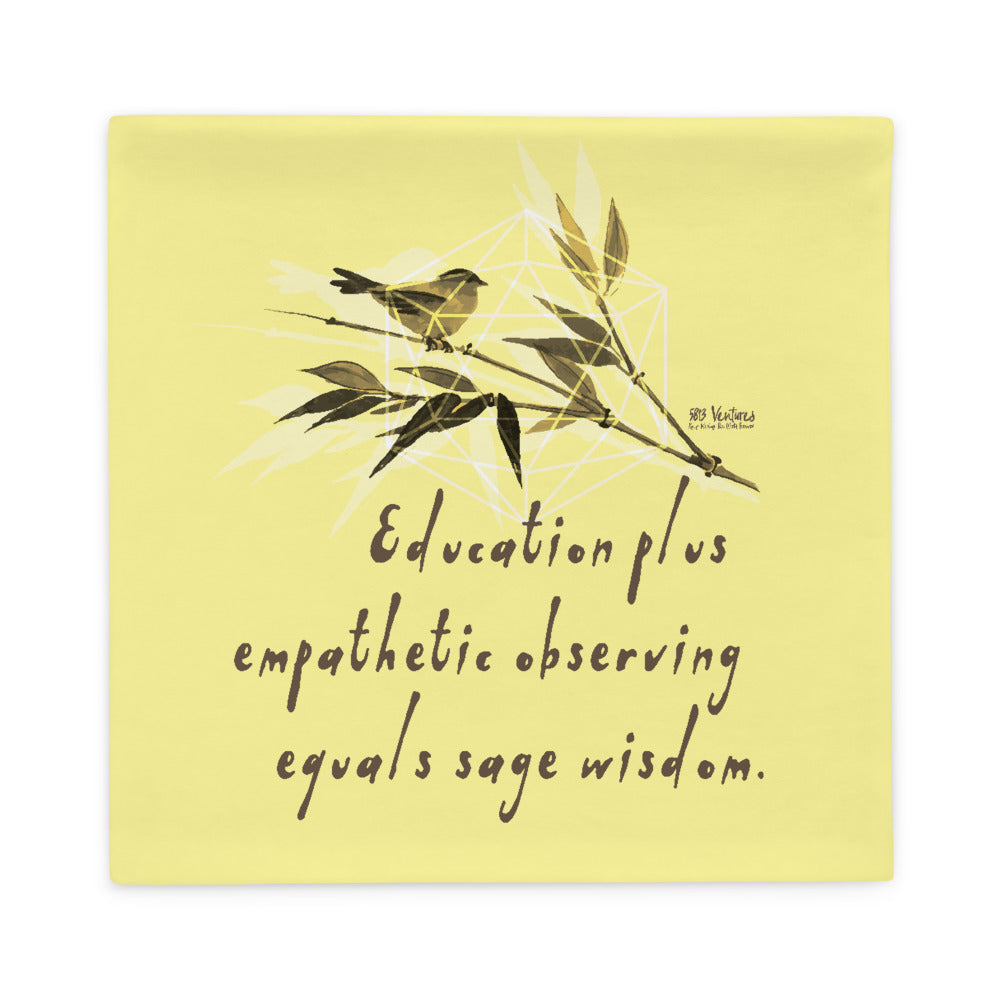 Sage Wisdom Haiku With Sparrow on Basic Pillow Case