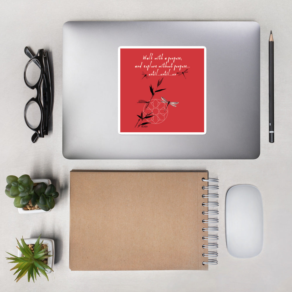 Walk With A Purpose Haiku With Dragonfly on Stickers