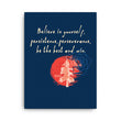 Believe To Win Haiku With Sun Tree on Canvas Print