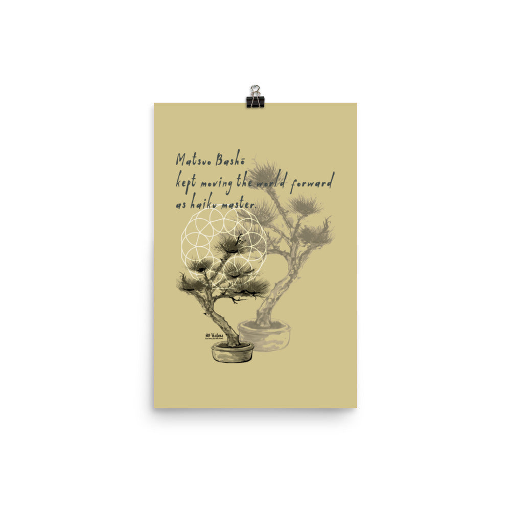 Matsuo Basho Haiku With Bonsai on Enhanced Matte Paper Poster