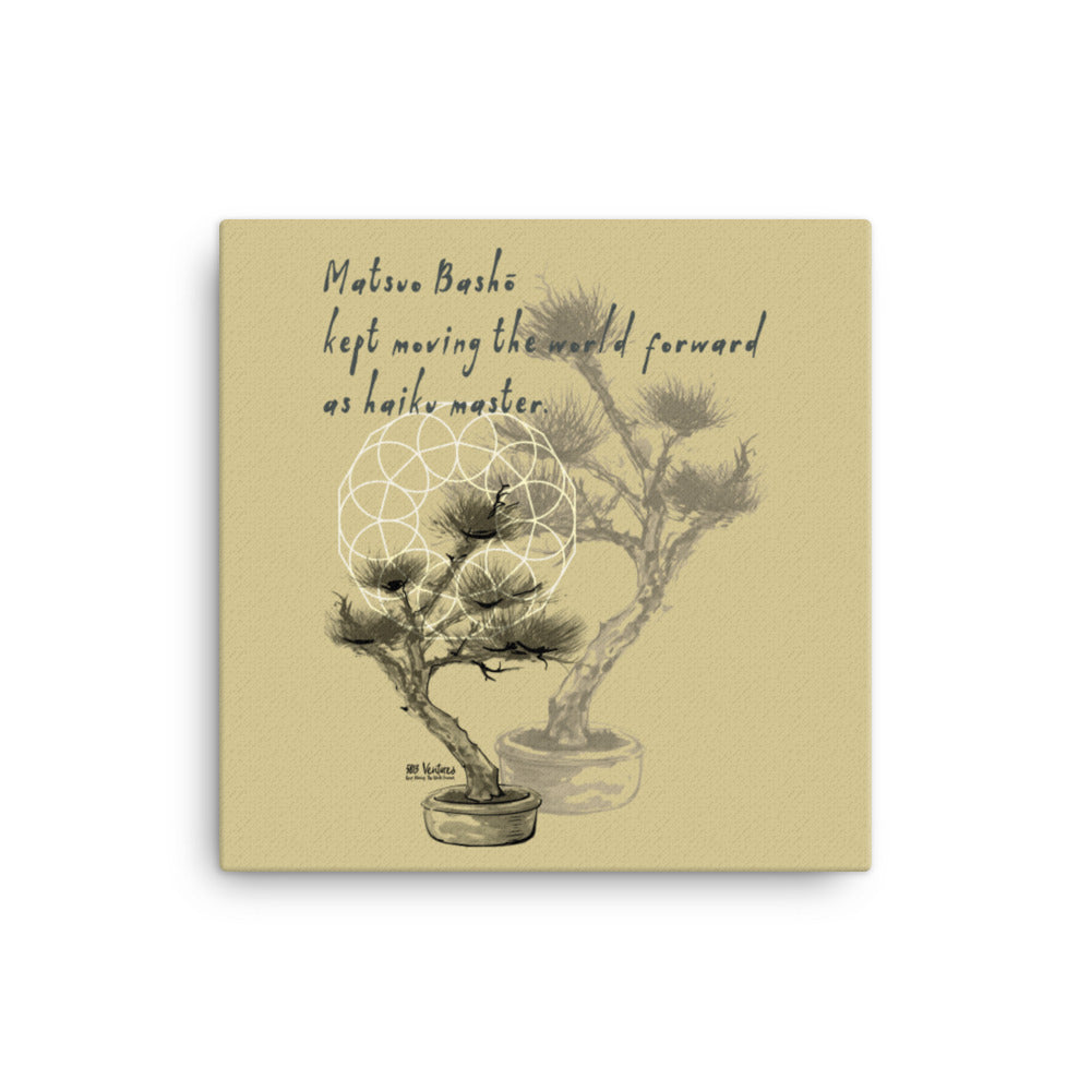 Matsuo Basho Haiku With Bonsai on Canvas Print