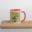 Matsuo Basho Haiku With Bonsai on Ceramic Mug with Color Inside