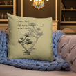 Matsuo Basho Haiku With Bonsai on Premium Pillow