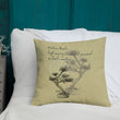 Matsuo Basho Haiku With Bonsai on Premium Pillow