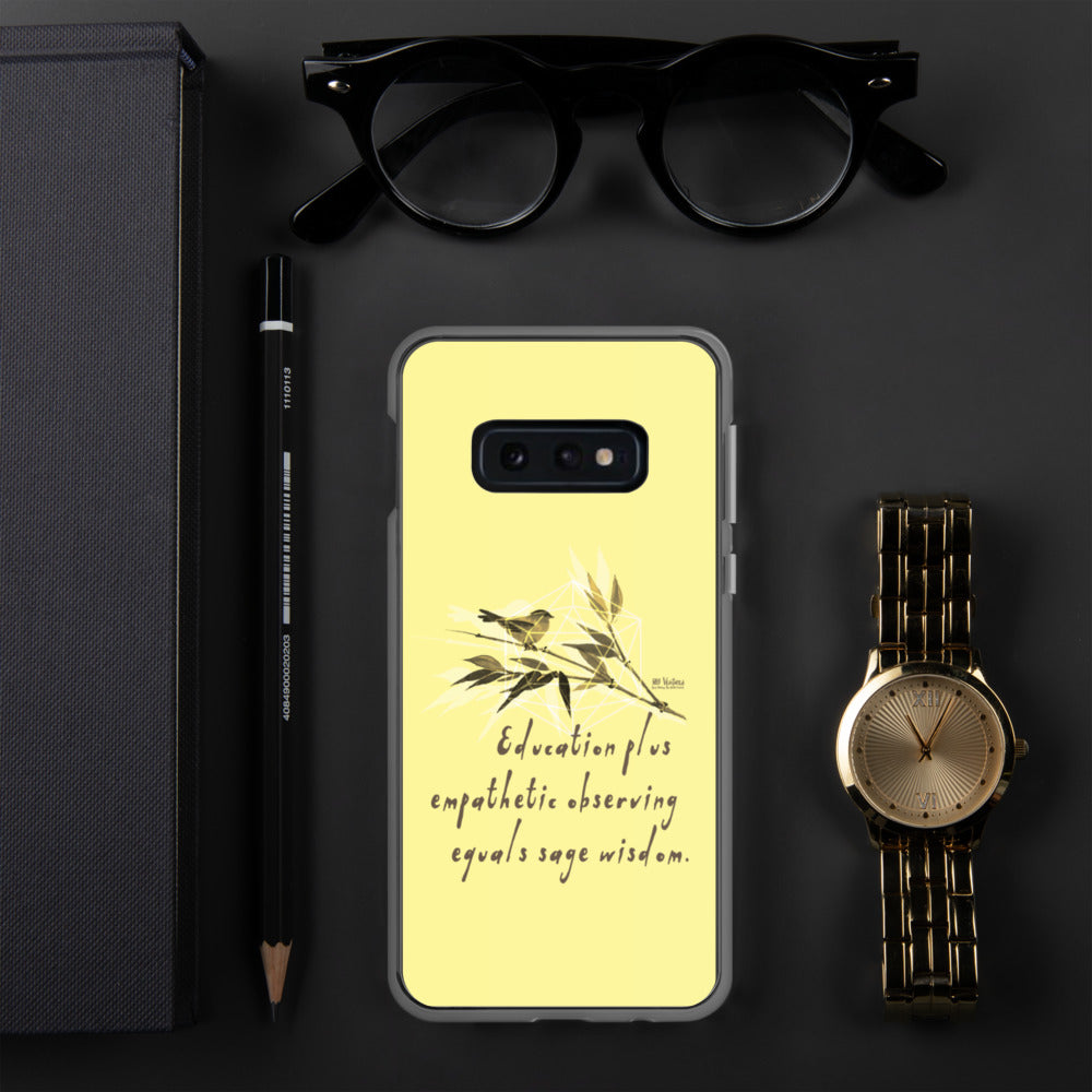 Sage Wisdom Haiku With Sparrow on Samsung Phone Case