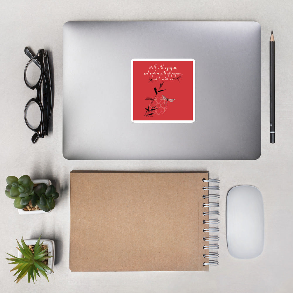 Walk With A Purpose Haiku With Dragonfly on Stickers
