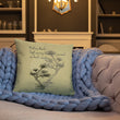 Matsuo Basho Haiku With Bonsai on Basic Pillow