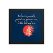 Believe To Win Haiku With Sun Tree on Premium Luster Photo Paper Poster - Framed
