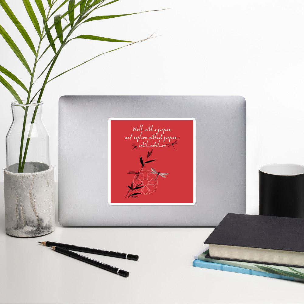 Walk With A Purpose Haiku With Dragonfly on Stickers