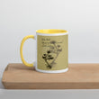 Matsuo Basho Haiku With Bonsai on Ceramic Mug with Color Inside