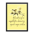 Sage Wisdom Haiku With Sparrow on Premium Luster Photo Paper Poster - Framed