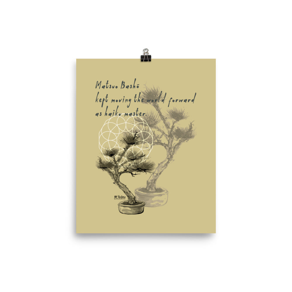 Matsuo Basho Haiku With Bonsai on Premium Luster Photo Paper Poster