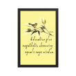 Sage Wisdom Haiku With Sparrow on Enhanced Matte Paper Poster - Framed