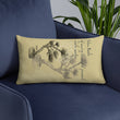 Matsuo Basho Haiku With Bonsai on Basic Pillow