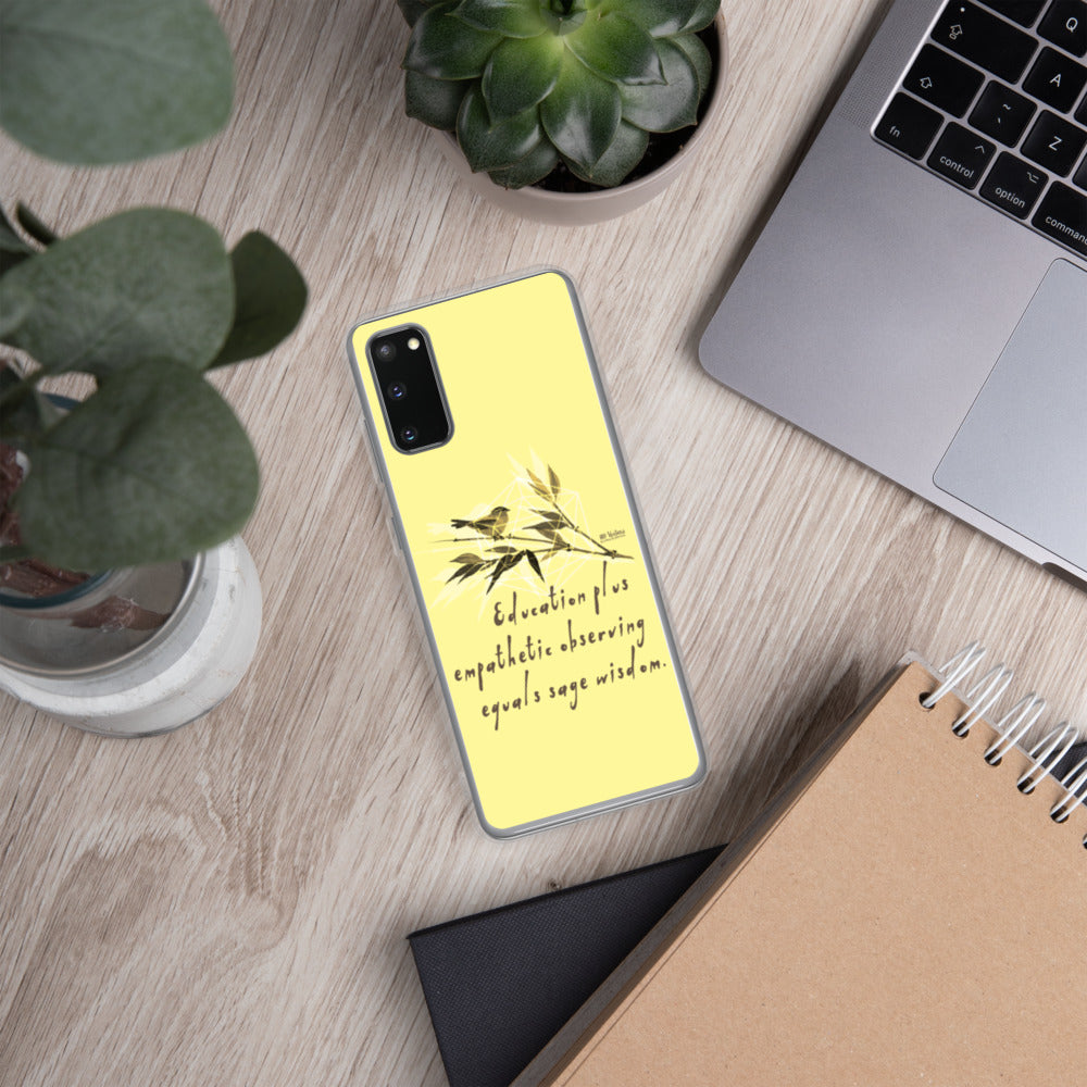 Sage Wisdom Haiku With Sparrow on Samsung Phone Case